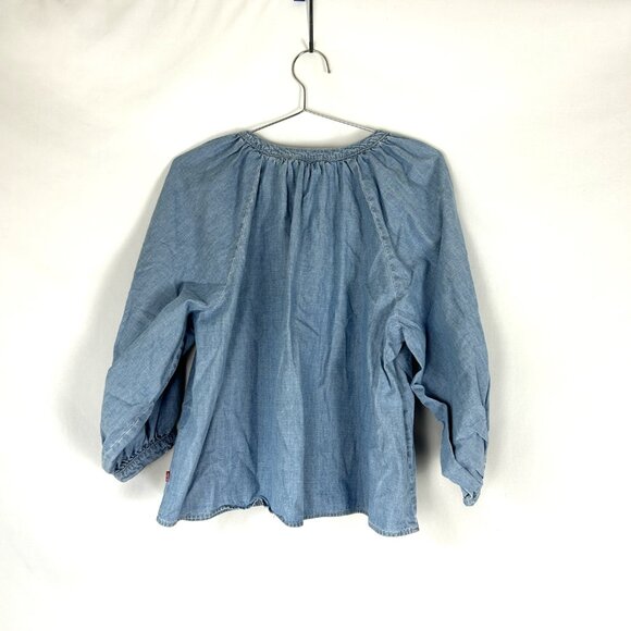Levi’s Chambray Lainey Balloon Sleeve Blouse A4887-0004 XL - Picture 3 of 4